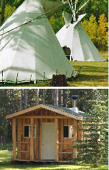 Teepee and Cabin